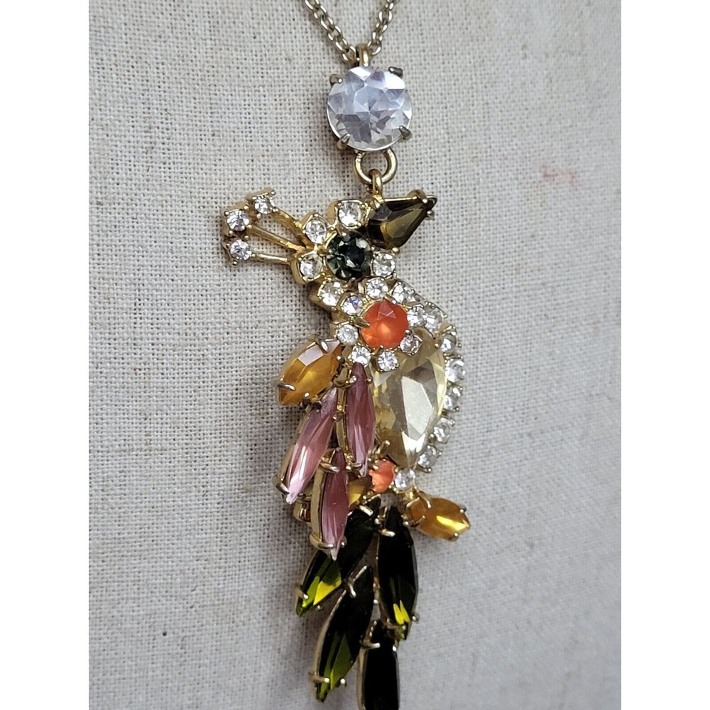 Ann Taylor Bird of Paradise Jeweled Pendant Necklace